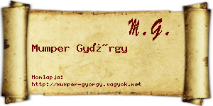 Mumper György névjegykártya